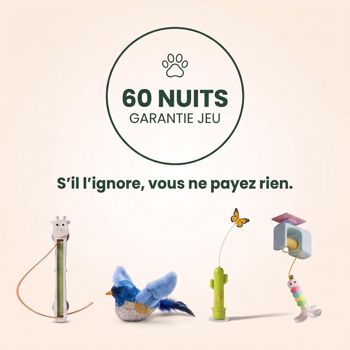 Oiseau volant interactif pour chat