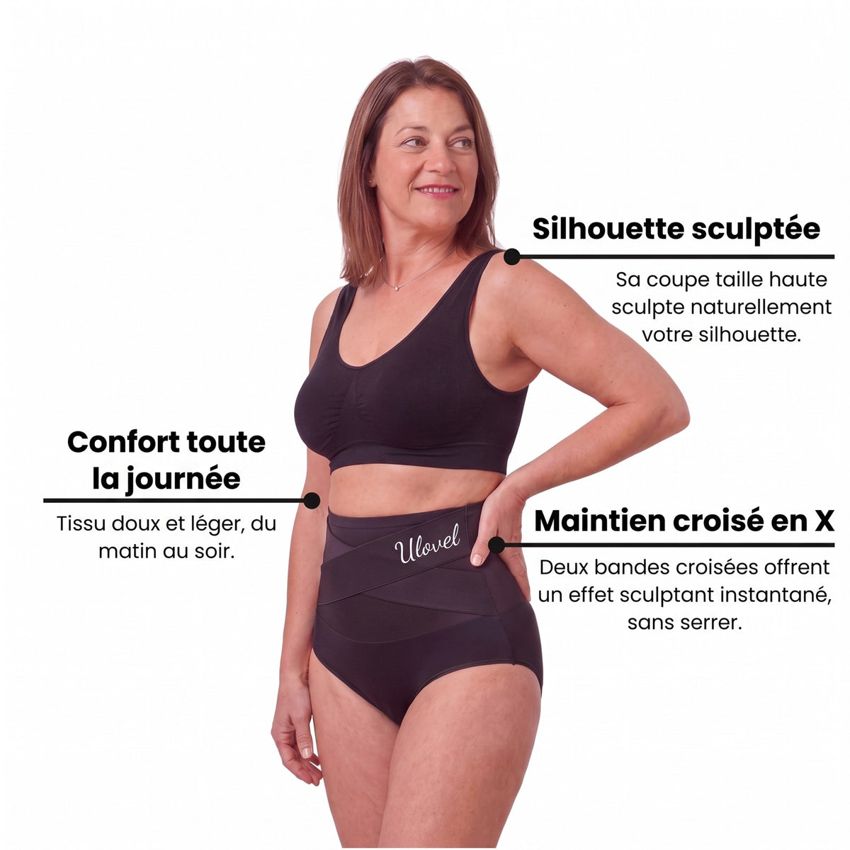 Culotte gainante taille haute Ulovel portée