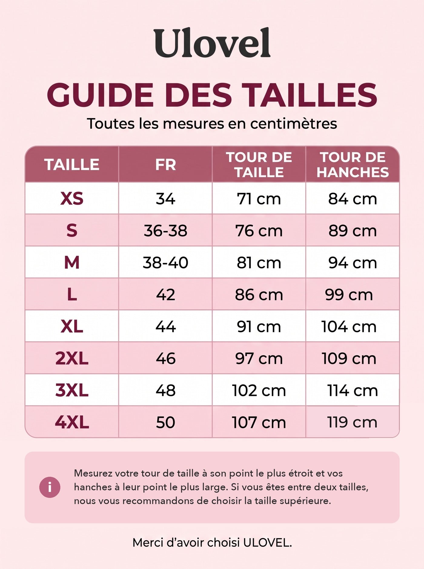Guide des tailles
