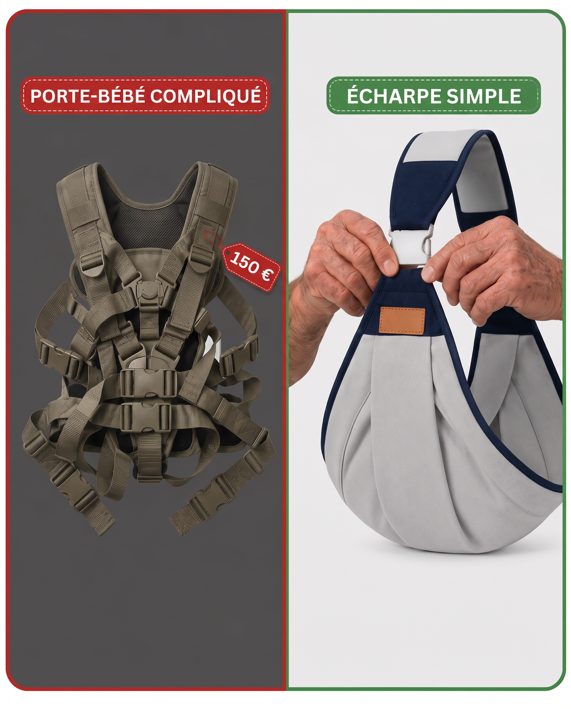 Grand-mère avec le porte-bébé Ulovel, à la maison